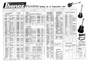 Price list September 1981